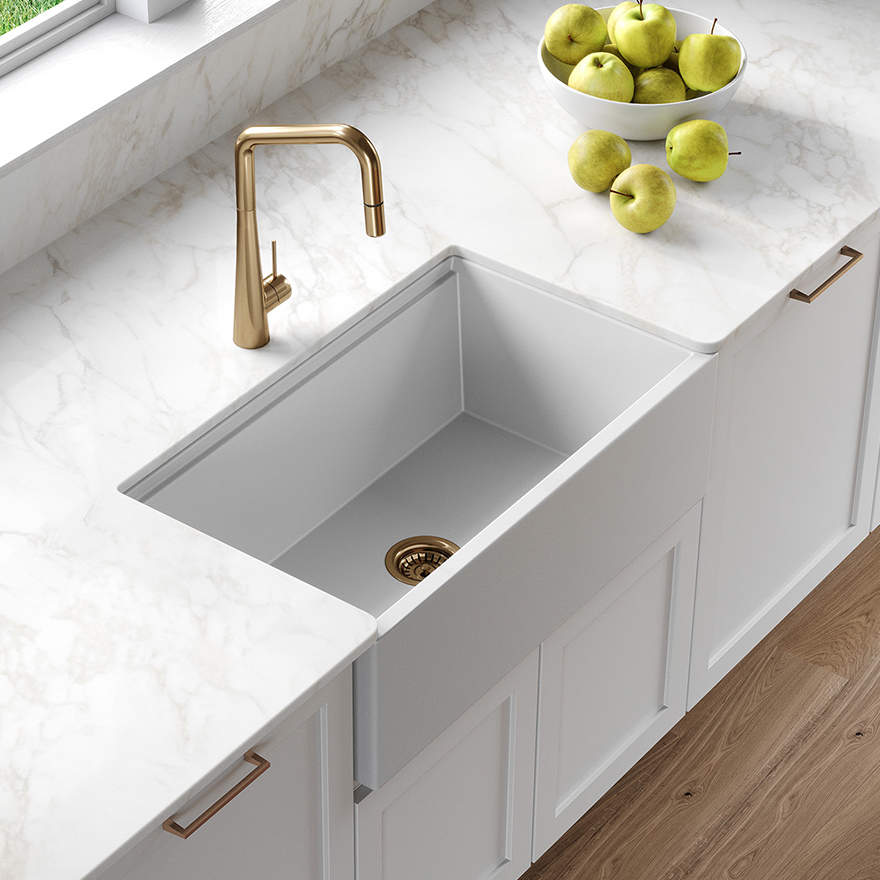 Oliveri St-wh1584u Santorini White Farmhouse Undermount Sink – 8appliances