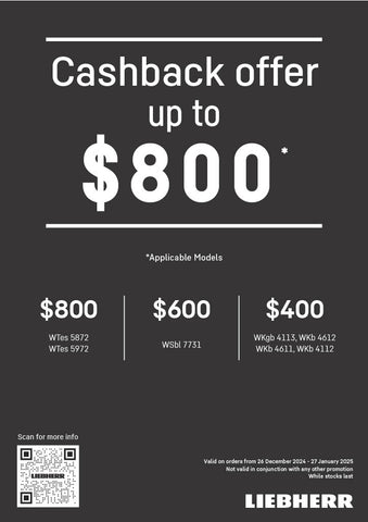 Receive Up To $800 Cashback On Selected Liebherr Appliances