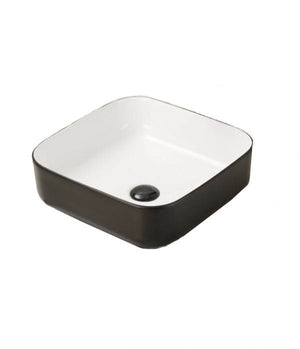 Innova B1091BW Above Counter Fine Square Black & White Vessel Basin