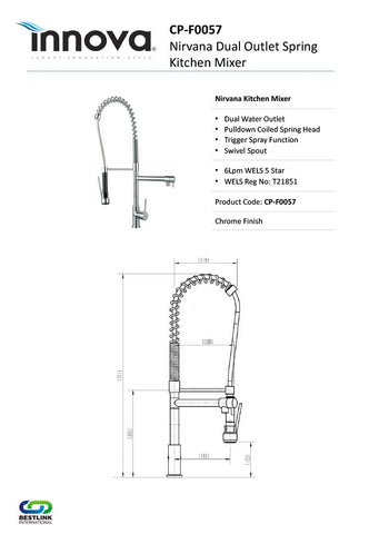 Innova CPF0057 Nirvana Dual Outlet Spring Kitchen Mixer