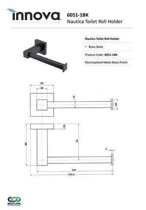 Innova 60511 Nautica Toilet Roll Holder