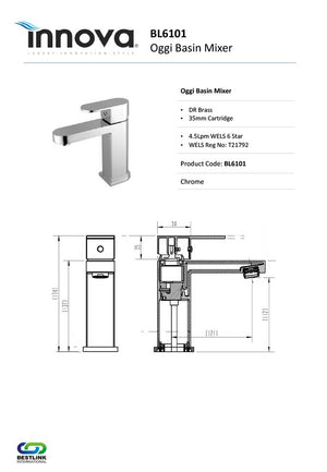 Innova BL6101 Oggi Basin Mixer