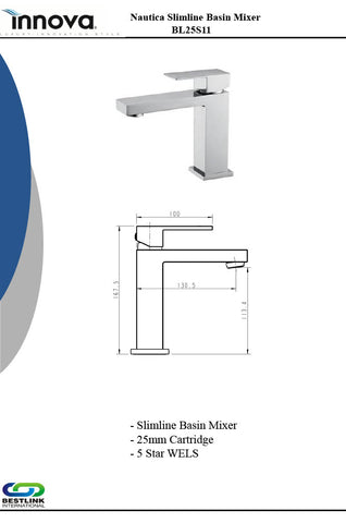 Innova BL25S11 Nautica Slimline Basin Mixer