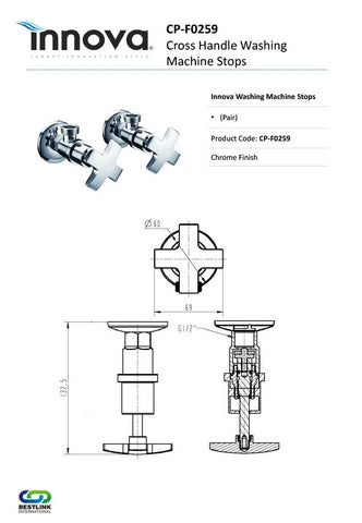 Innova CPF0259 Cross Handle Washing Machine Stops