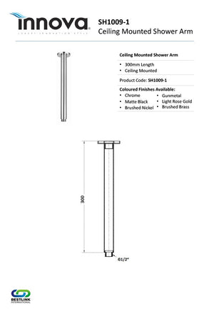 Innova SH10091 300mm Ceiling Shower Arm