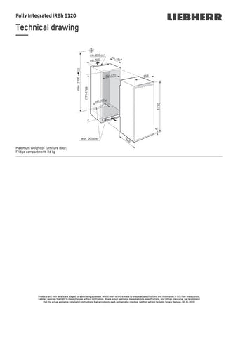 Liebherr IRBh 5120 Plus BioFresh Integrated Refrigerator