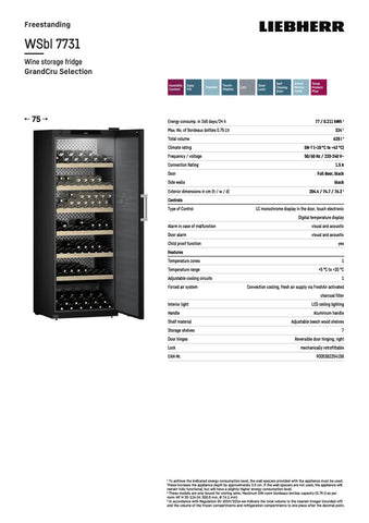 Liebherr WSbl 7731 GrandCru Selection Wine Fridge