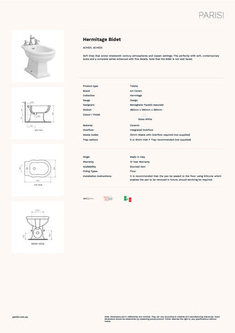 ArtCeram ACH021 Hermitage Bidet