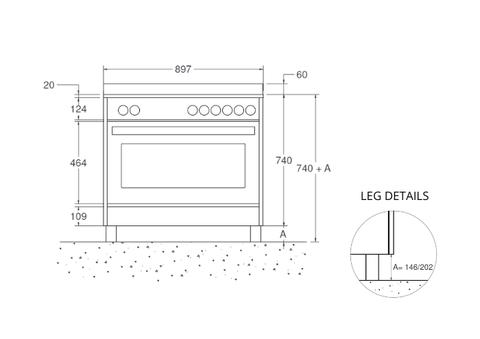 Bertazzoni MPL96L1ETNC Master Series 90cm Wide Freestanding Cooker