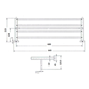 Innova 6021 Nautica 600mm Wide Towel Rack