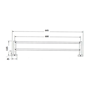 Innova 6048 Nautica 600mm Wide Double Towel Rail