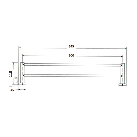 Innova 6048 Nautica 600mm Wide Double Towel Rail