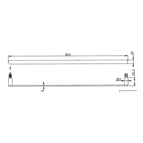 Innova 8024800 800mm Element Single Towel Rail