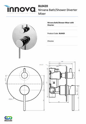 Innova BL0420 Nirvana Diverter Mixer