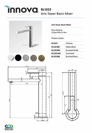 Innova BL1023 Ario Tower Basin Mixer