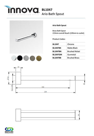 Innova BL1047 Ario Bath Spout