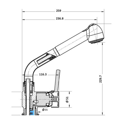 Innova BL2233 Nirvana Pull-out Spray Kitchen Mixer