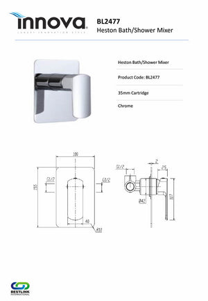 Innova BL2477 Heston Bath/Shower Mixer