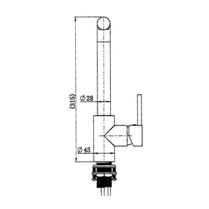 Innova BL3110P York Straight Spout Kitchen Mixer with Pull-Out Aerated Flow