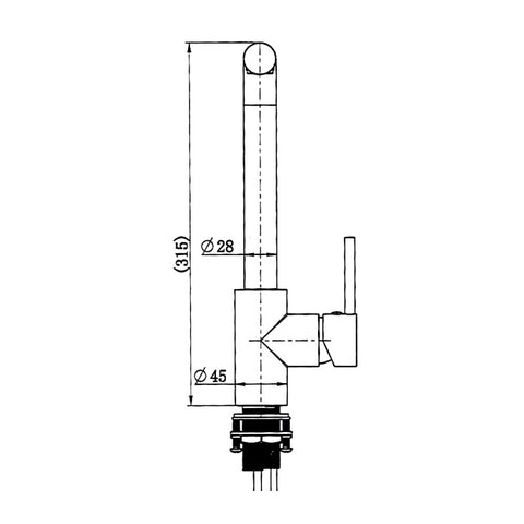 Innova BL3110P York Straight Spout Kitchen Mixer with Pull-Out Aerated Flow