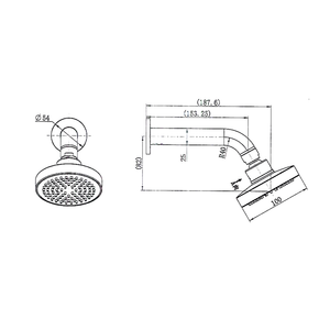 Innova BL3170 York ABS Overhead Shower on Wall