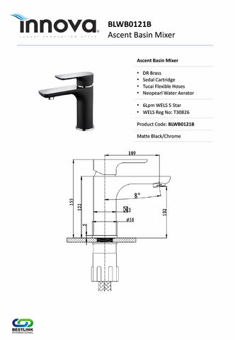 Innova BLWB0121 Ascent Tower Basin Mixer