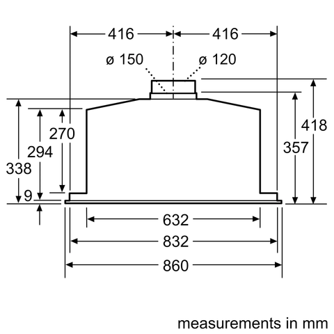 Bosch DHL895DAU Series 8 86cm Stainless Steel Integrated Rangehood