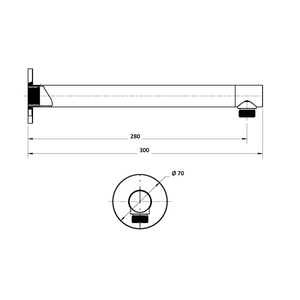 Innova SH10031 Nirvana 300mm Straight Wall Mounted Shower Arm