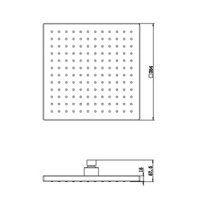 Innova SH1005 Nautica ABS 254mm Square Shower Rose