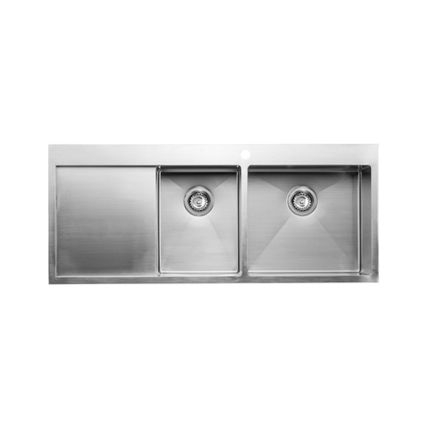 Innova SR12051 Handmade 1200mm Wide 1 & 1/2 Bowl Kitchen Sink with Drainer