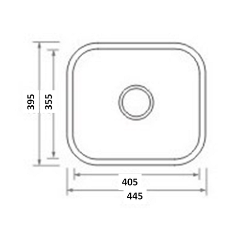 Innova YH238A 445mm Wide Undermount Single Bowl Sink