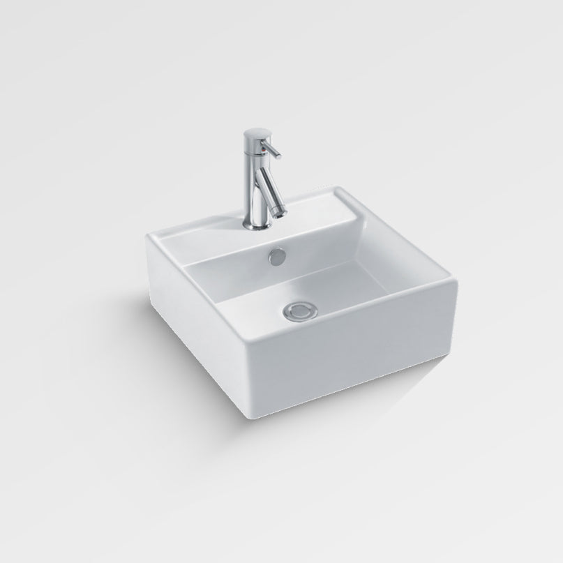 Innova B9401W 410mm Wide Square Wall Hung Ceramic Basin