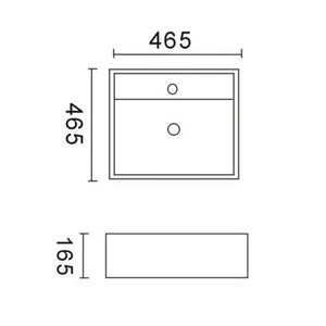 Innova B9405W 465mm Square Wall Hung Basin