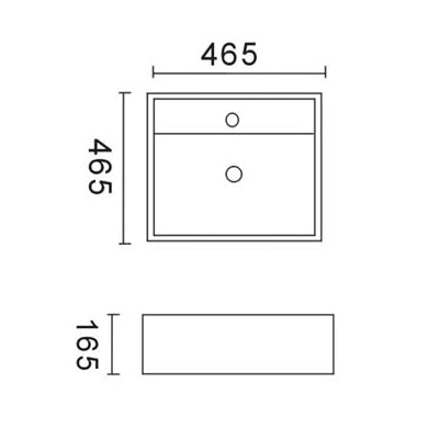 Innova B9405W 465mm Square Wall Hung Basin