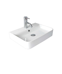 Seima Floor Stock 191441 Limni 015 54.5cm Wide Rectangular Ceramic Wall Hung or Above Counter Basin