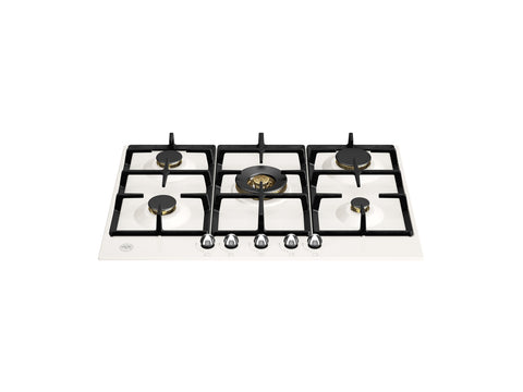 Bertazzoni P755CHERAX Heritage Series 75cm Avorio / Stainless Steel Gas Hob with Central Wok