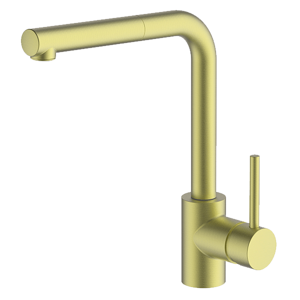 Gareth Ashton 3K6-BB Lucia Brushed Brass Goose Sidelever Mixer