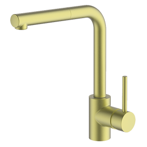 Gareth Ashton 3K6-BB Lucia Brushed Brass Goose Sidelever Mixer