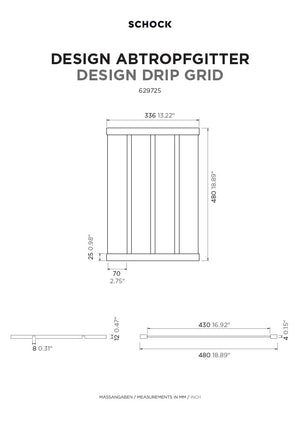 Schock 629725EDM Designer Drip Mat Brushed