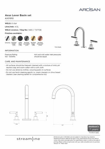 Arcisan AX01910 Axus Lever Basin Set