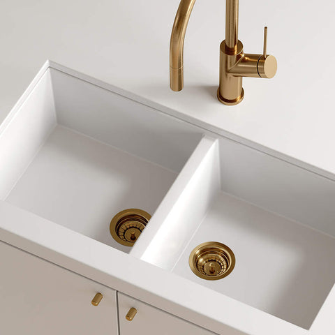 Oliveri AC14-AU-EXT Brushed Gold Basket Waste With Extended Screw Length