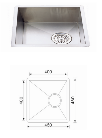 Unique F-4545 Quadro Stainless Steel Undermount Sink