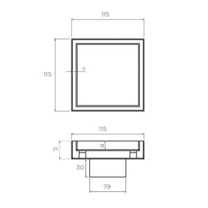 Arcisan AR07510 115mm x 115mm Tile Insert Floor Waste