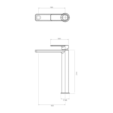 Arcisan KB014110 Kibo Basin Mixer With Extended Height Spout