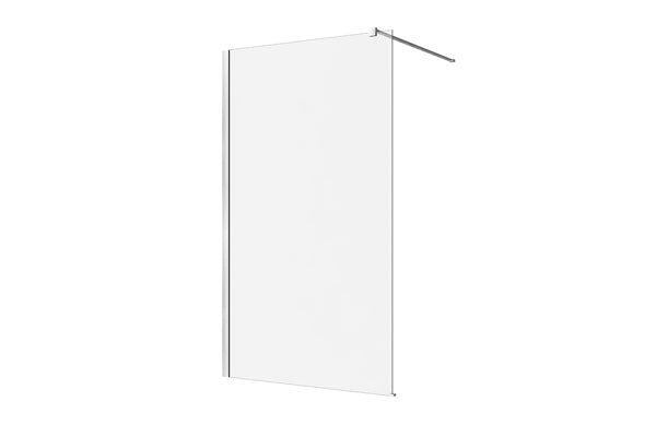 Decina M-Series 860 / 960 / 1160mm Wall Fixed Panel - Clear Glass / Brushed Nickel Fittings