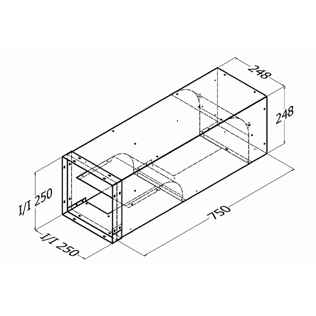 Qasair DD-250 L Duct Deflecto 250SQ Left