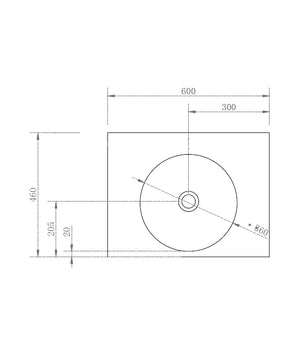 Innova SB6046125 600mm Counter Top Solid Surface Basin