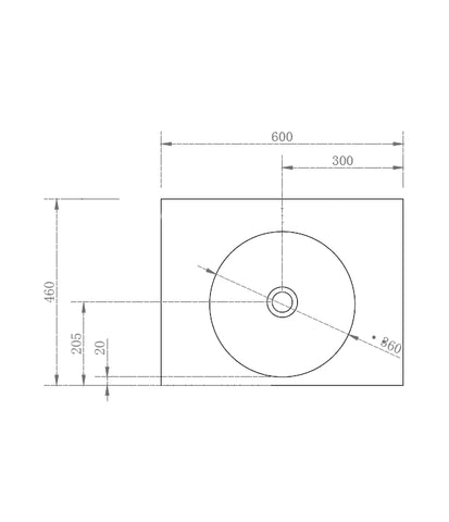 Innova SB6046125 600mm Counter Top Solid Surface Basin