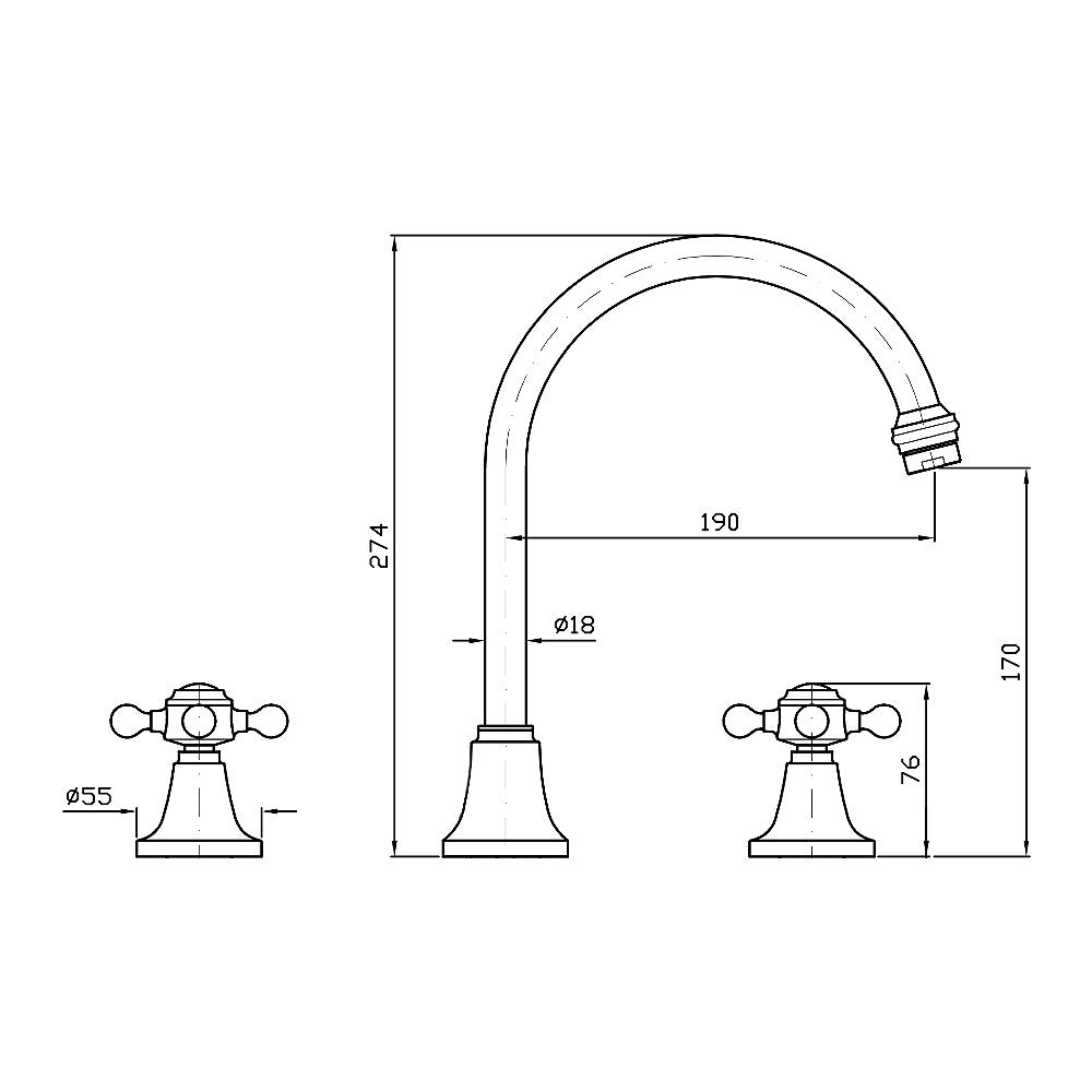 Zucchetti ZAG356 Agorà Basin Tap Set High Spout – 8Appliances